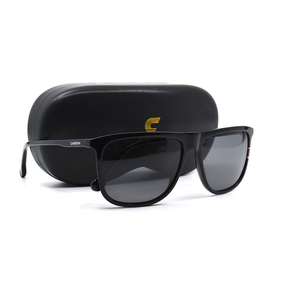 BRAND NEW CARRERA 218/S BLACK GREY POLARIZED AUTHENTIC SUNGLASSES - Picture 5 of 10